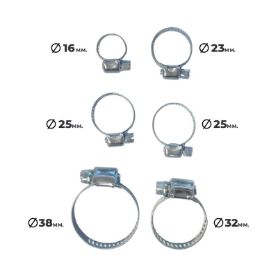 OPT-HT08 Хомуты червячные набор 6шт. 10-38 OPTIMUS