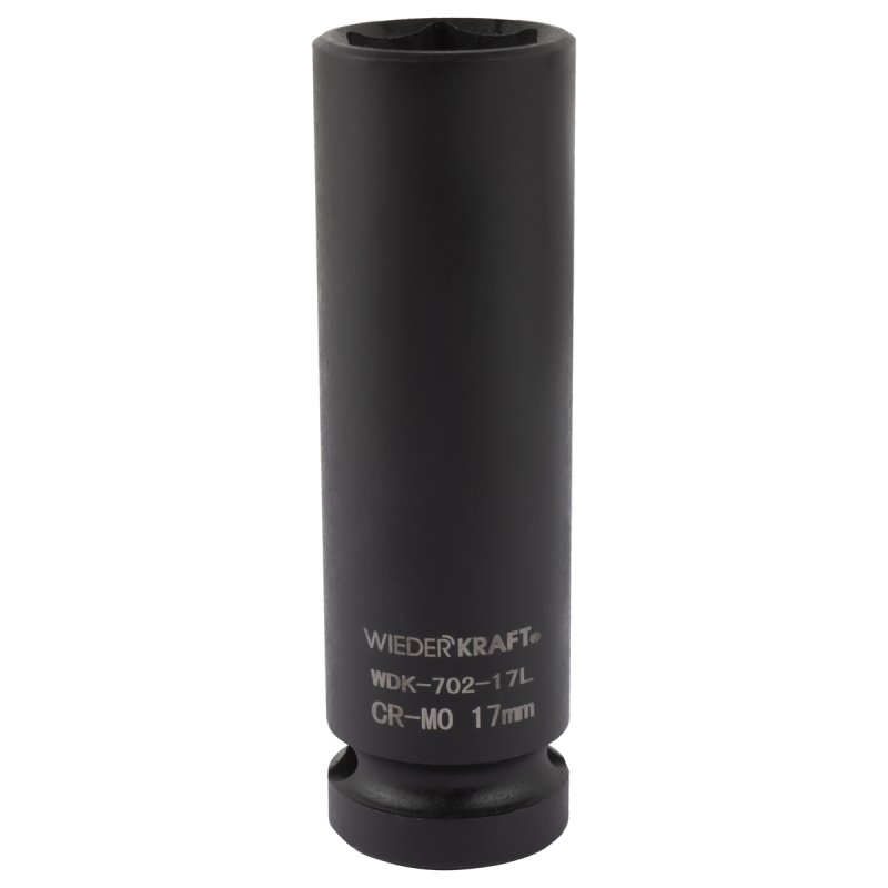 WDK-702-17L Головка торцевая ударная глубокая тонкостенная 1/2", 6 гр. 17 мм. Wiederkraft