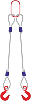 Строп канатный с 2 крюками 3,2Тх1,5М
