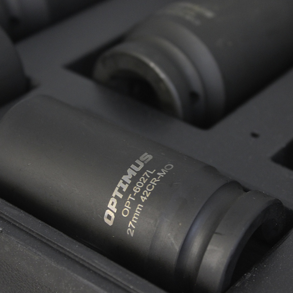 OPT-60209 Набор ударных головок глубоких 3/4" 9 пр., 22-38 мм. OPTIMUS