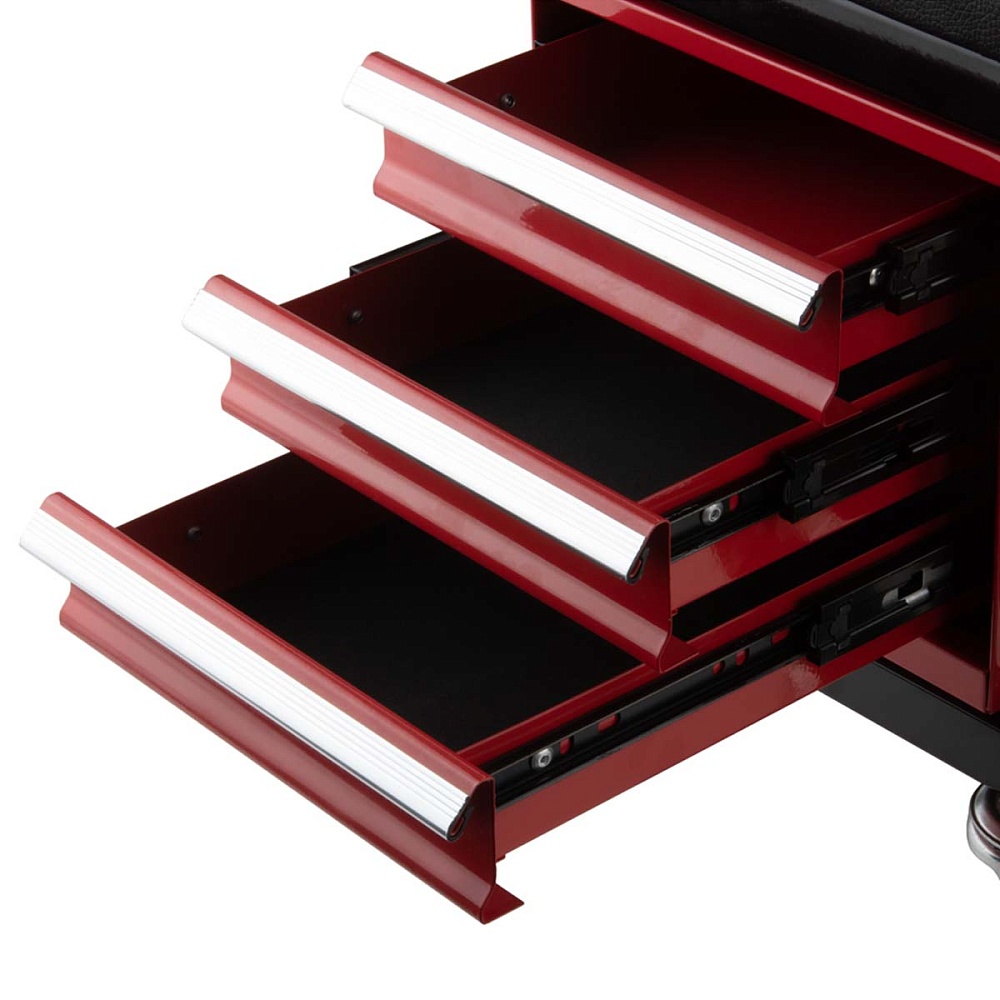 WDK-86032 Табурет механика с 3 инструментальными ящиками, г/п 110 кг Wiederkraft