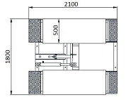 KraftWell FORBI 3.0G Подъёмник комплект ножничный г/п 3,0 т.  шиномонтажный мобильный