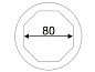 Головка для ступичных гаек передних колес 1" 80мм 8-гранная (SCANIA) JTC