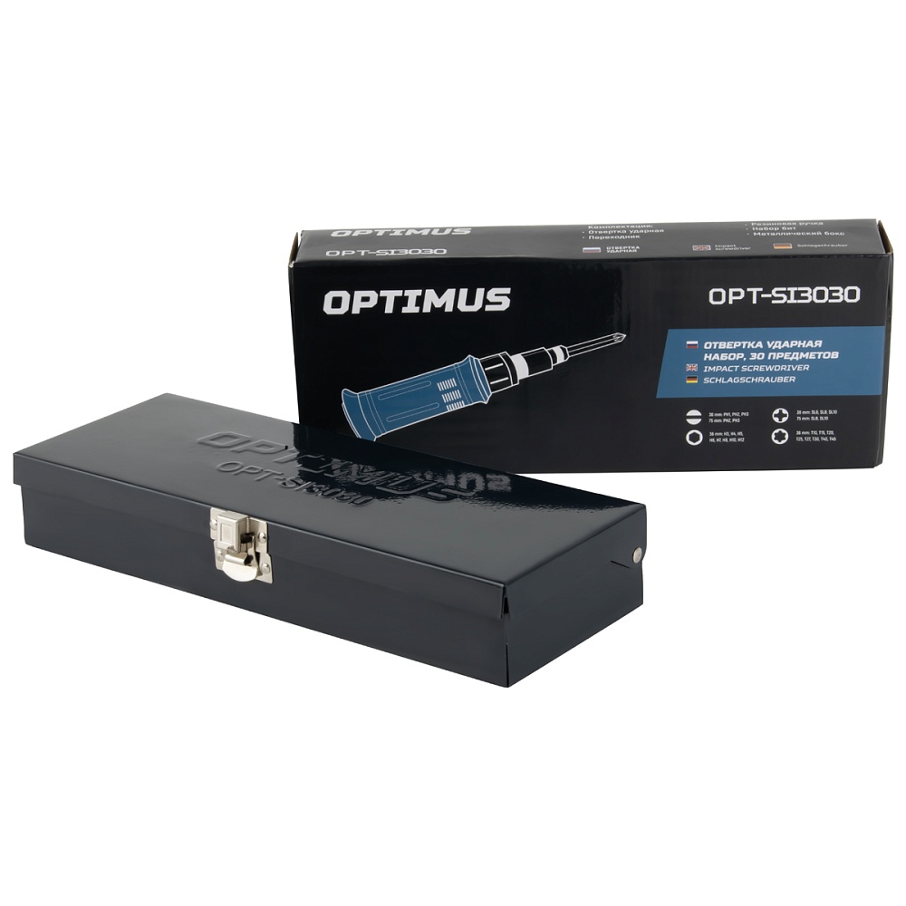 OPT-SI3030 Ударная отвертка с набором бит, 30 предметов OPTIMUS