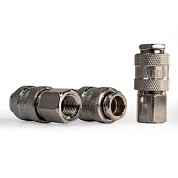 Штуцер мама с внутренней резьбой 1/4F, никелированная сталь, 50шт