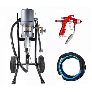 SCH301-L303-AA поршневая окрасочная установка 30:1 в комплекте с шлангом 7 метров, краскораспылителем Sagola Mini Xtreme Mix