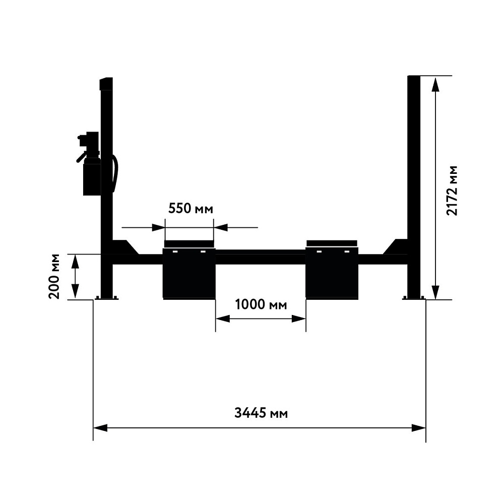 WDK-541N Четырехстоечный автомобильный подъемник, г/п 5.5 т Wiederkraft 