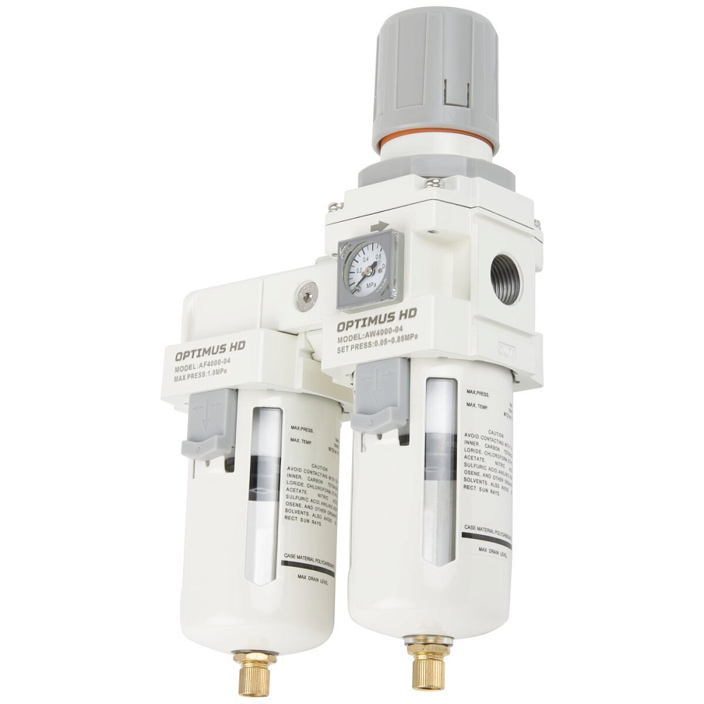 AW4000-04 Фильтр-масловлагоотдилетель с манометром и регулятором давления 1/2" Wiederkraft