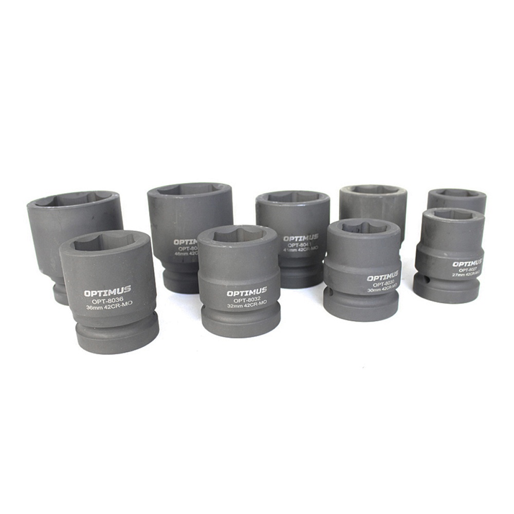 OPT-80109 Набор ударных головок 1" 9 пр., 27-50 мм. OPTIMUS