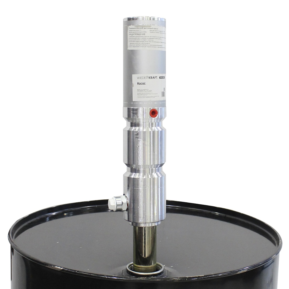 WDK-892415 Насос для бочек 5:1 с настенной катушкой высокого давления (15м)  и цифровым расходомером Wiederkraft
